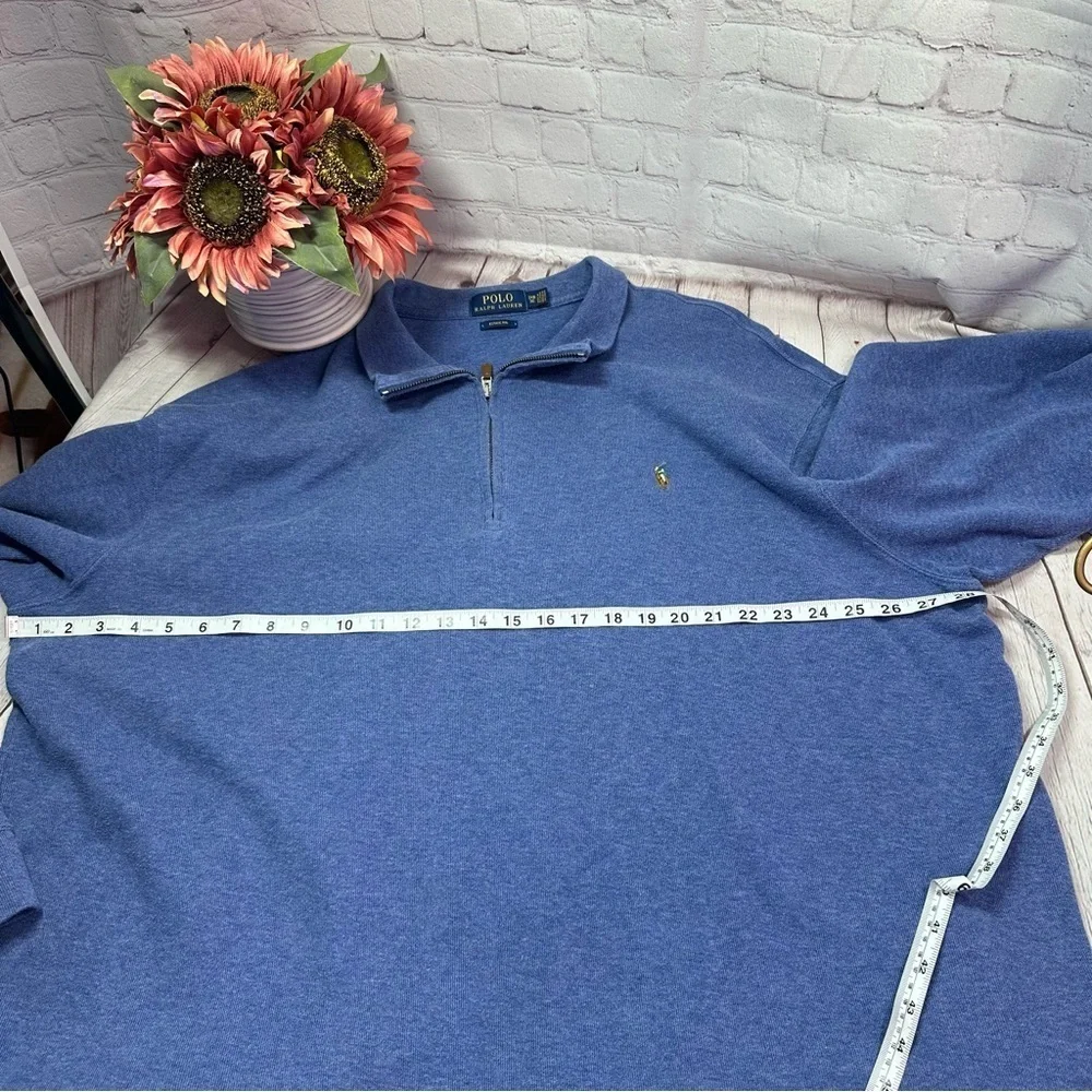 Polo Ralph Lauren Estate Rib Blue 1/4 pullover Sweater sz 3XB